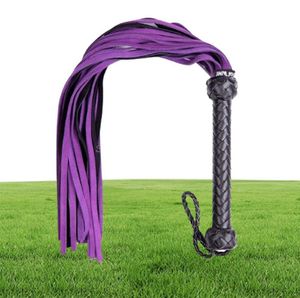 Bondage echte echte Lederpeitsche Flogger Griff Quasten Zurückhaltung Cosplay Rollenspiele Spielzeug R427709316