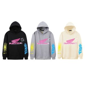 Erkek Hoodies Sweatshirt Rhudehoodies Rüya Motosiklet Örümcek Web Gevşek Gençlik Çift Külot Peluş Kazak Yf41