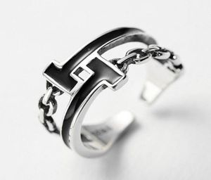 Cintura a doppio strato a forma di T, anello in bambù, anello aperto con catena con colla epossidica nera femminile5260193