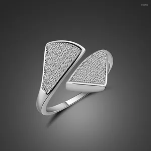 Anel de flor de anéis de cluster para mulheres 925 Projeto de abertura de prata esterlina