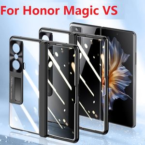 Clear Hard For Honor Magic VS Case Front Glass Film Leather Bracket Hinge Protection Cover