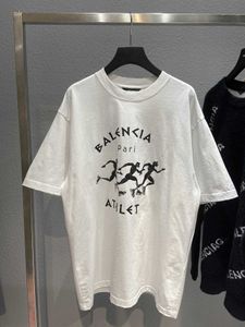 Family B Running Man Fırça Paris Band Gevşek Çift Kısa Kollu T-Shirt (Üç Renk Seçeneği)