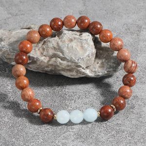 Strand YUOKIAA Bracciale vintage con perline di legno del tesoro blu mare naturale vintage da 8 mm con regalo di gioielli per coppie di energia di meditazione di guarigione spirituale