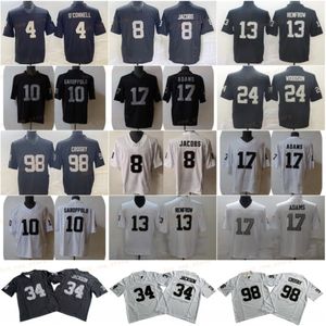 17 Davante Adams Jerseys Football Jimmy Garoppolo 8 Josh Jacobs Maxx Crosby Hunter Renfrow Black White