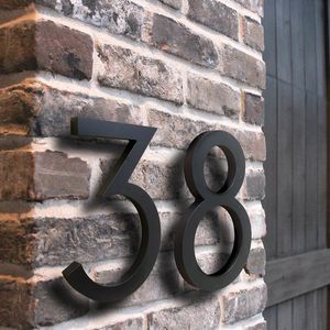 1pc 6" 15cm Floating House Number Black Aluminum Number Metal Address Plate Apartment Door Number Outdoor House Number #0-9 231226