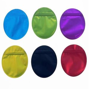 Round Aluminum Foil Zip Lock Packaging Bag Reclosable Snack Proof Gift Storage Pouches Wqumc Prweu