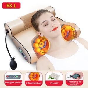 Neck Massage Pillow Electrical Cervical Traction Massager Wormwood Compress Relief Back Shoulder Pain Body Health 231227