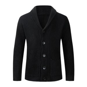 Fashionable and casual style cardigan men's solid cotton knitted coat lapel single breasted shirt cheap 231227