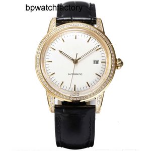 Omegawatch Watch Diamond Yellow Gold Men's Dial 40mm Importerad Super Movement 9015 Automatisk lindning 3D tredimensionell spegel Super Luminous New Designer Watch