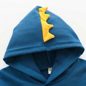 Sweatshirts Korean Style Boy's Sweater Pullover Sports Top Children's Longsleved Autumn Clothes Kids Cartoon Dinosaur Cotton Hoodies LB198 G