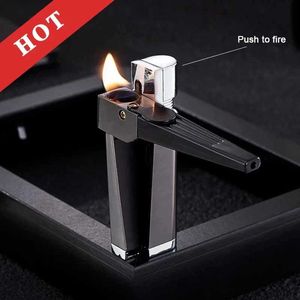 Creative Kitchen Accessories Metal Lighter Windproof Butane Uppblåsbar ljusare utomhus bärbar grill Cigar Tube -gåva för män