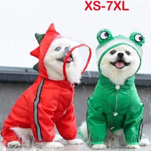 Dog Apparel Waterproof Raincoat Pet Coat Jacket Clothes Rain Reflective Strap Light Breathable Suit For Small Medium Large Dogs