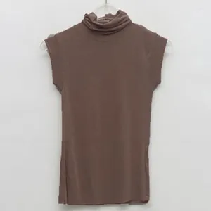 Kvinnors tankar Summer Modal Corset Tops för att slitna ärmlöst Turtleneck för kvinnor koreanska avslappnade vita tankar 11972