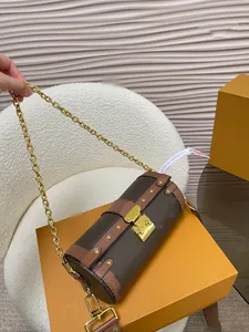 Mode hobo designer axelväskor full bokstav tryckt kedja rund koppling väska formell mode lyx läder kvinnliga designers handväskor 20 cm
