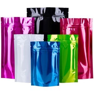 1/4oz várias cores zíper embalagem mylar saco brilhante pacote sacos de artesanato plana bolsas de embalagem voukq hetja