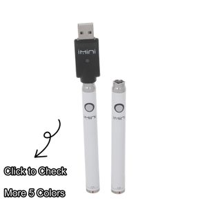 100% oryginalne IMINI wstępne podgrzewanie VV Vap bateria modowa 380MAH dla wszystkich 510 gwintu przycisk baterii regulowany napięcie Pen z ładowarką USB ładowonymi ładowarkami USB w polu wyświetlacza
