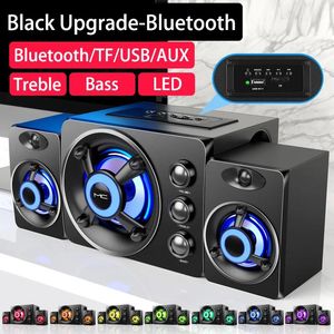 Speakers Hifi 3d Stereo Speakers Colorful Led Light Heavy Bass Aux Usb Wired Wireless Bluetooth Audio Home Theater Surround Sound Bar Tv