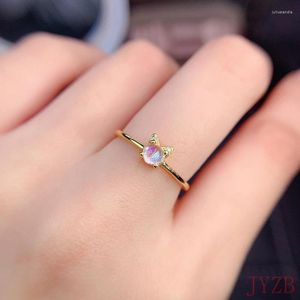 Pierścienie klastra Wysokiej klasy 925 Sterling Srebrny Natural Moonstone Pakiet Ring Pakiet luksusowy precyzyjna inkrustowana bezpłatna dziewczyna dostawy