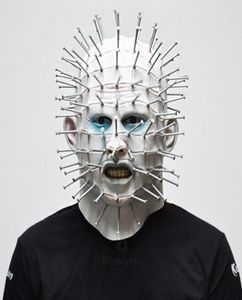 New Halloween Scary Pinhead Zombie Masks Hellraiser Movie Cosplay Latex Adult Party Masks for Halloween5452231