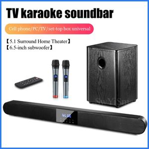 Speakers Home Sound Bar TV Karaoke Boombox With Subwoofer Active Speakers Bluetooth 5.0 Multimedia Home Theater System With Microphone