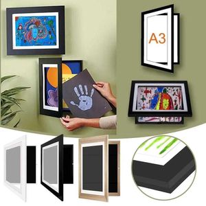 Frames Rahmen neu an Scharnierkunstfoto Frame Holzfoto Frame Schattenbox vordere Öffnung Bouquet Display Memory Bilderrahmen für Home Office Z