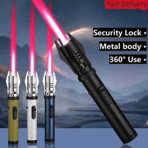 Metal No Gas Lighter Planet Lightsaber Butane Use Outdoor Windproof Turbine Torch Jet Lighter Gun BBQ Welding Cigar Tool