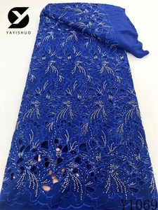 Высокое качество 2023, африканский молочный шелковый шнур, кружевная ткань, последняя французская сетка из тюля для шитья праздничного платья Y1069 231226