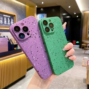 Solid Color Dot Phone Case för iPhone 11 12 13 14 15Pro Max 14Plus Lens Camera Protection Sock Proof Shell Hard Back Cover