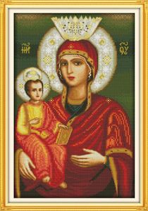 Verktyg Madonna Child 16 Jesus Christianity Decor målningar, handgjorda korsstygnbroderi Nålarbeten räknade tryck på duk DMC