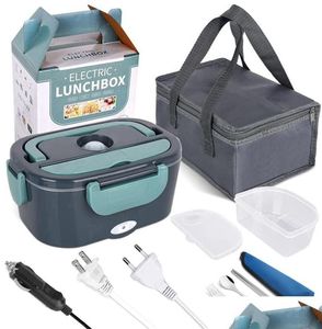 Scatole per il pranzo 2 in 1 casa in casa Dual Use Electric Lunch Box inossidabile acciaio inossidabile 12V 24V 110V 220 V Alimenti da caldo Contenitore riscaldante Lunchbox S3279495