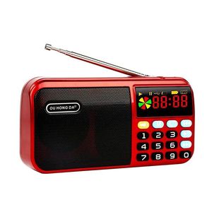 Radio 1PCS Mini Portable Radio Handheld Digital FM USB TF Mp3 Player Högtalare USB uppladdningsbara radiofickor Mottagare grossist Ny