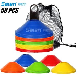 Ausrüstungs -Pro -Disc -Zapfen von 50 Agility Soccer mit Tragetasche und Halter für das Training von Fußballkindern Sportfeldkegel Marker2462