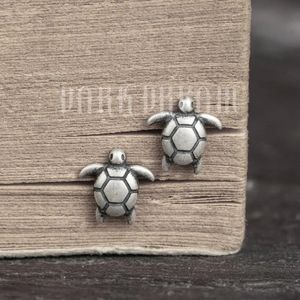 Stud Nytt mode 100% 925 Sterling Silver Stud örhängen härliga havssköldpaddor örhängen djurörhängen uttalande smycken gåvor