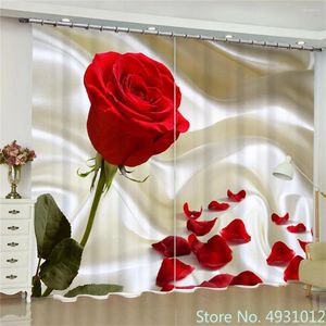 Blankets 2023 Romantic Red Rose Blackout Curtains For Bedroom Living Room Bathroom Kicthen Window Drapes Home Door