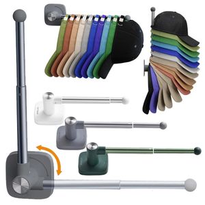 Adhesive Hat Organizer for Baseball Caps Rack Wall Mount Retractable Hook Rotatable Closet Door Hanger Holder 30 231227