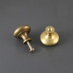 Pulls 2 pieces Antique solid simple drawer knob furniture hardware wardrobe shoe door single hole handle round cone pull