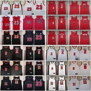 2023-24 Novas camisas de basquete costuradas 2 Lonzo 8 Zach 11 DeMar Ball LaVine Derozan Branco Azul Vermelho Homens S-XXXL