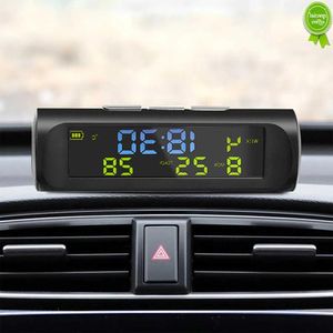 Eletrônico carro novo carro digital relógio de carregamento solar com lcd data hora display temperatura incar para ao ar livre pessoal parte do carro decoração