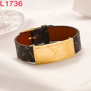 Brand Letter Designers Mens Womens Bracelets Bangle Luxury Designer Jewelry Faux Leather 18K Gold Plated Stainless steel Bracelet Womens Wedding Gifts L1736