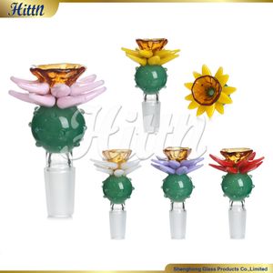 14mm Bong Bowl Piece Handcrafted Sunflower Glass Bowl for Water Pipe Smoking Accessories for Dab Rig Bubbler Smoking Pipe