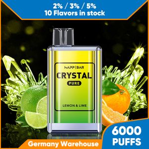 E CRYSAL CRYSL 6000 BUFS BAR 10 gusti di frutta in stock monouso a vapotteria da 1500 mAh batteria grande capacità 14 ml e consegna rapida a vaporizzatore liquido