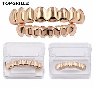 Topgrillz Grillz مجموعة الذهب الانتهاء 8 8 أسنان أعلى 8 أسنان السفلية الهيب هوب شواية 237J26986662