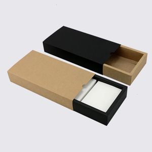 20 datorer kartong Kraft Paper Drawer Box Wedding White Gift Packing Paper Box för smycken/Te/Handsoap/Candy 231227