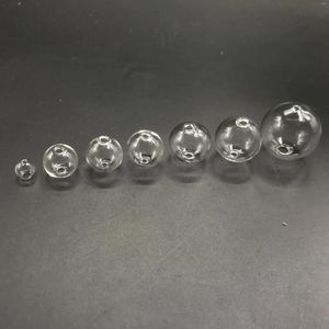 Bottles 50pcs 6-30mm Mini Light Bulb Glass Globe Bubble Round Ball With Two Hole Diy Hollow Orbs Vial Pendant Wish Bottle