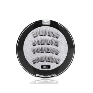 7style Four Magnetic Eyelashes 4Pcs/Set Handmade Magnetic False Eyelashes 3D Natural Eye Lashes Extension With Round Box BJ