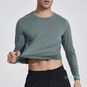 Lu Men Yoga Outfitスポーツ長袖Tシャツメンズスポーツスタイルシャツトレーニングフィットネス服のトレーニングエラスティッククイックドライスポーツウェアトッププラスサイズ33