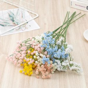 Decorative Flowers 10Pcs Latex Baby's Breath Real Touch Artificial Gypsophila DIY Bridal Bouquet Wedding Party Home Decor Business