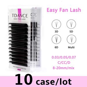 TDANCE 10pcs/lot Soft Rapid Blooming Volume Eyelash Extensions self fanning Fast Fan Individual Lashes Rapid Automatic Blooming 231227