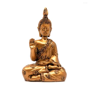 Figurine decorative Statua dorata del Buddha della Thailandia Decorazione del giardino di casa Decorazione della meditazione Scultura indù Fengshui Ornamenti Artigianato