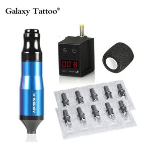 Machine Professional Tattoo Hine Kit Permanent Makeup Tattoo Rotary Pen Set with Cartridge Needles Wireless Tattoo Mini Power Supply